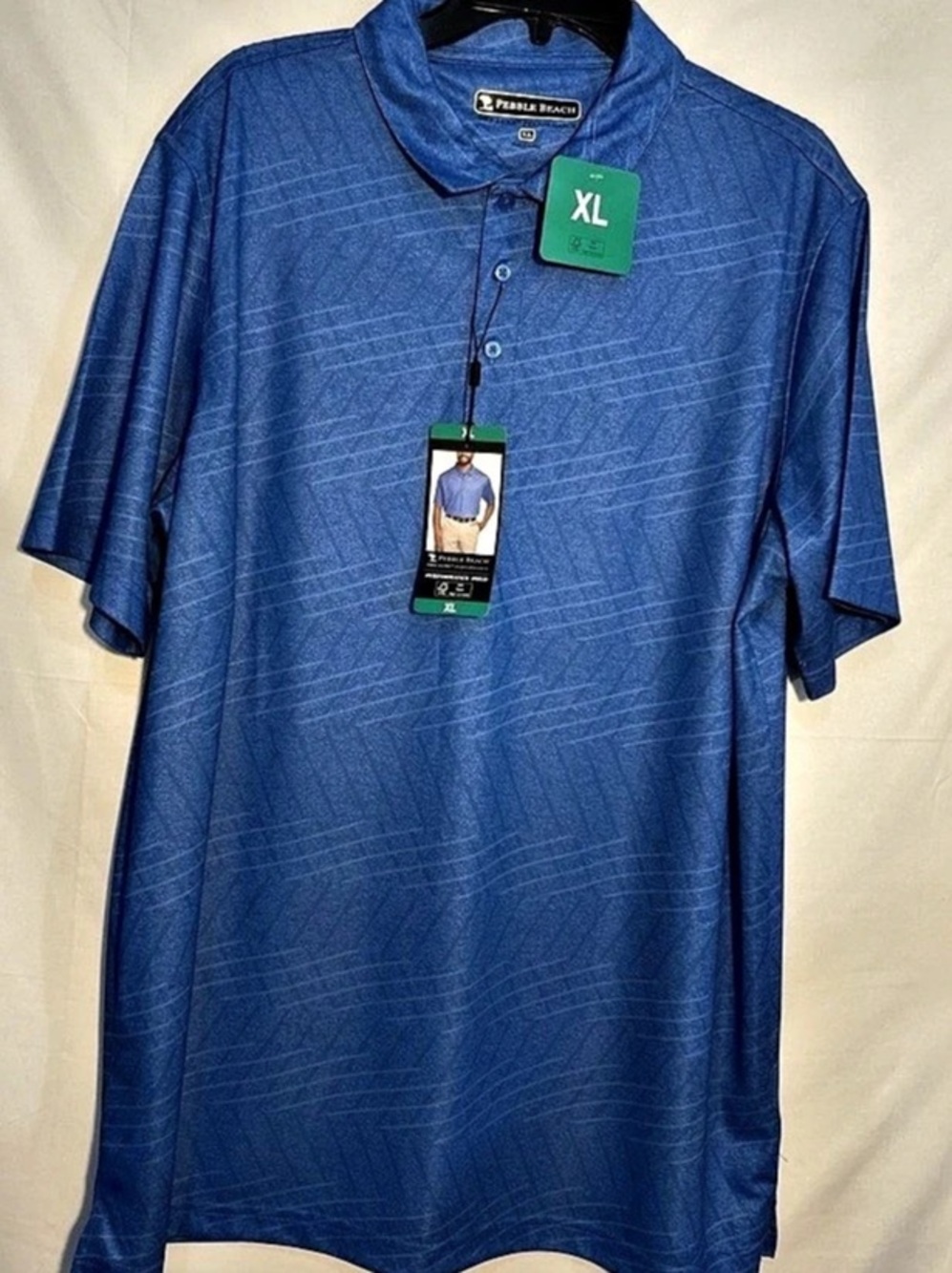 Pebble Beach Dri2 -Luxe Performance Polo Blue XL NWT